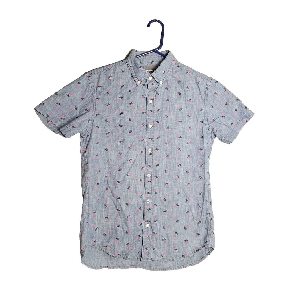 Bonobos Men's Riviera Slim Fit Pineapple Print Button Down Shirt Mens Sm Swinger